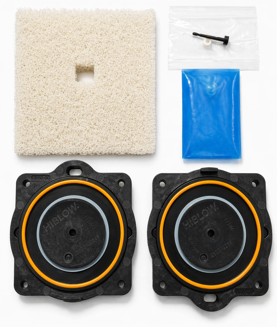 Diaphragm replacement kit for HP-80 aeration pump.