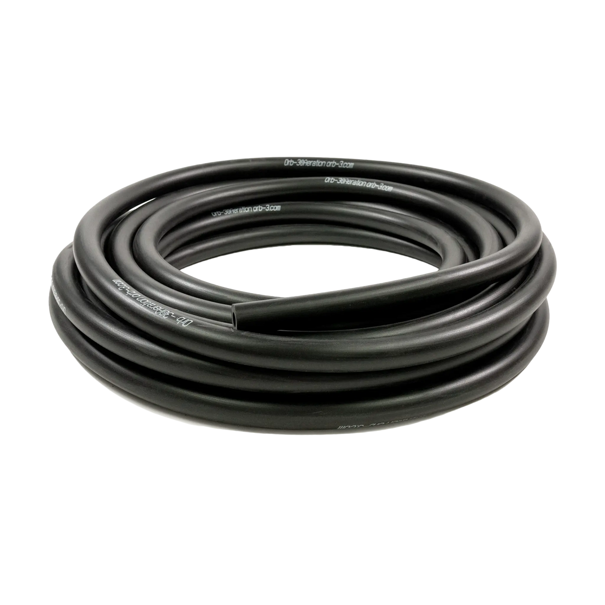 Coiled black air hose for HIBLOW pump.