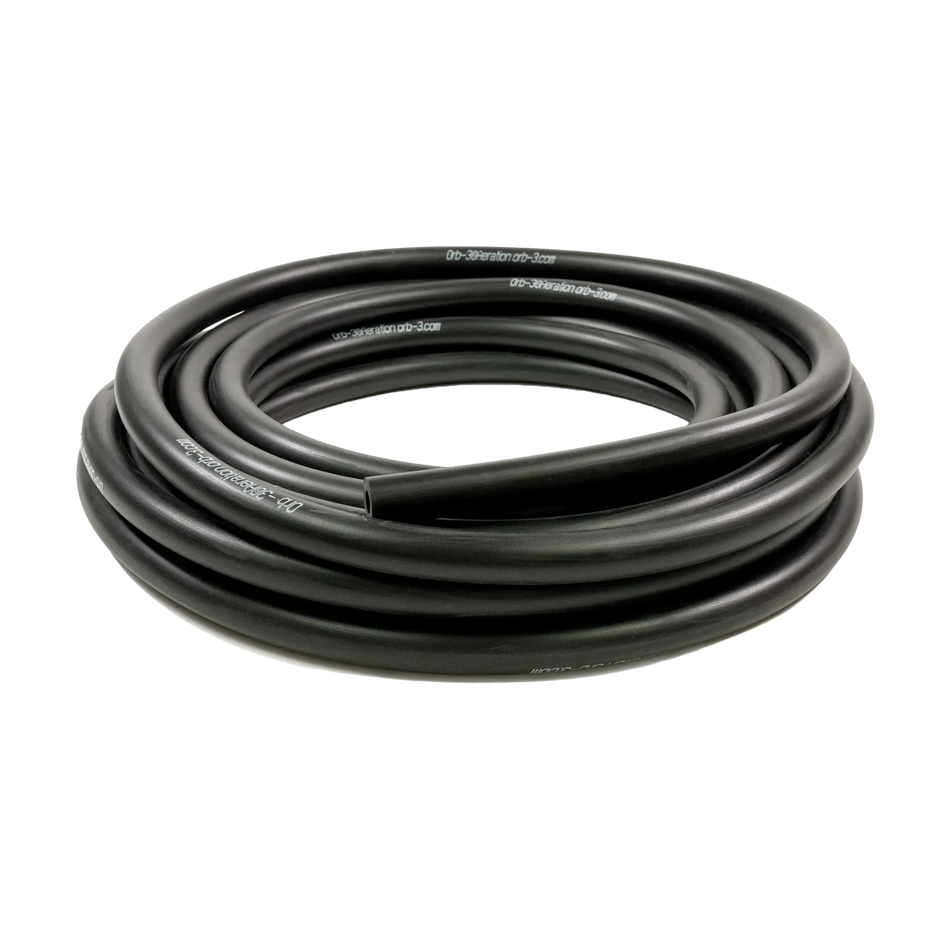 Coiled black air hose for HIBLOW pump.