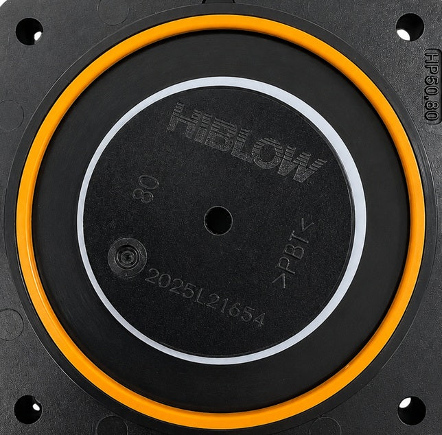 Close-up of HIBLOW diaphragm for aerator pump
