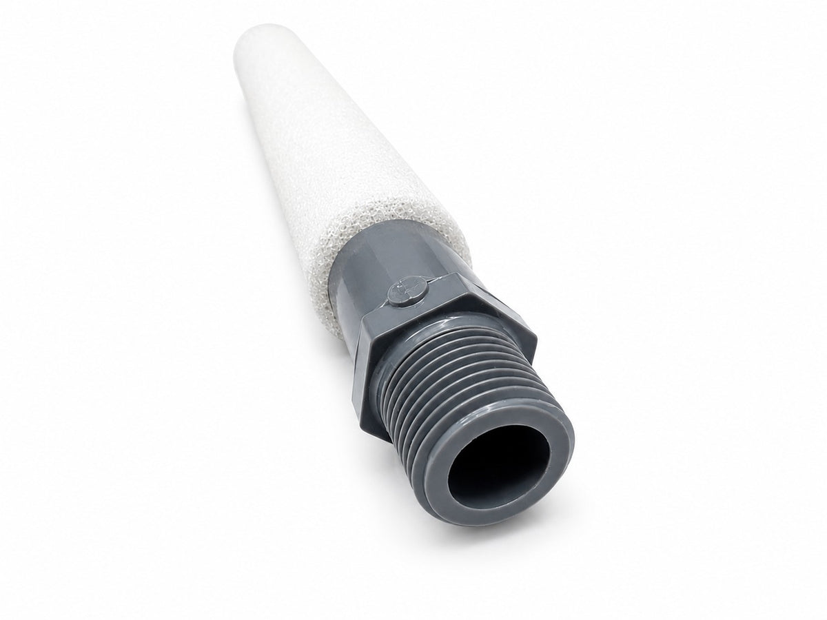 Side view of a medium-bubble pond diffuser stick