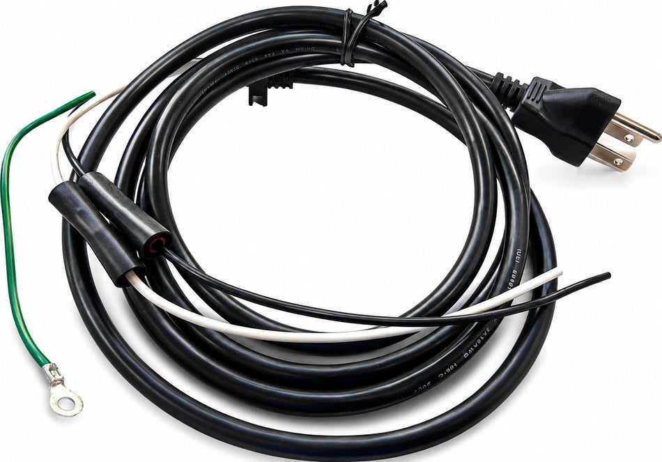 Coiled electrical cable plug that goes in an electrical socket for attaching to all HP model pumps.