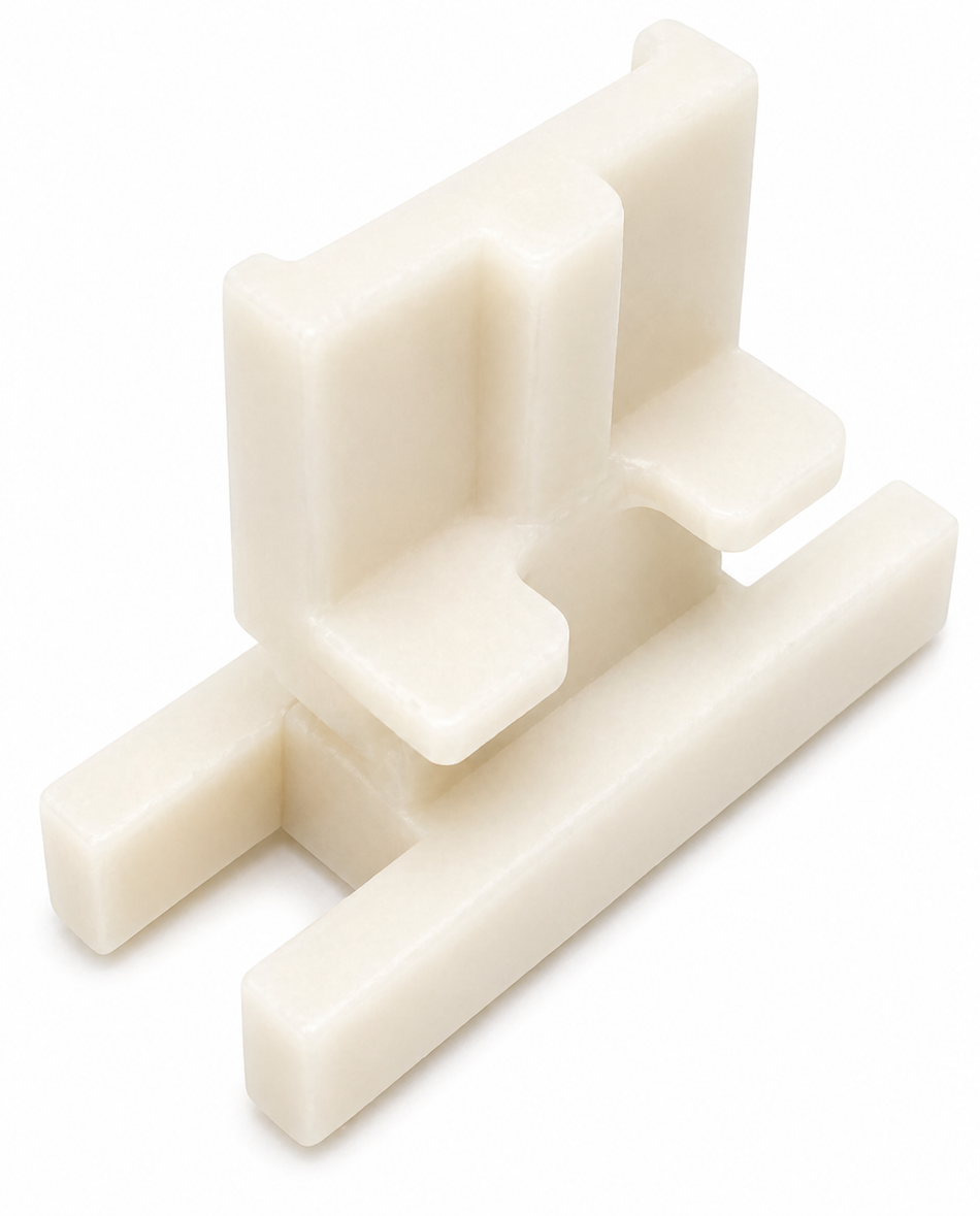White plastic slide switch for tripping the power when diaphragms rupture on HIBLOW aeration pump.